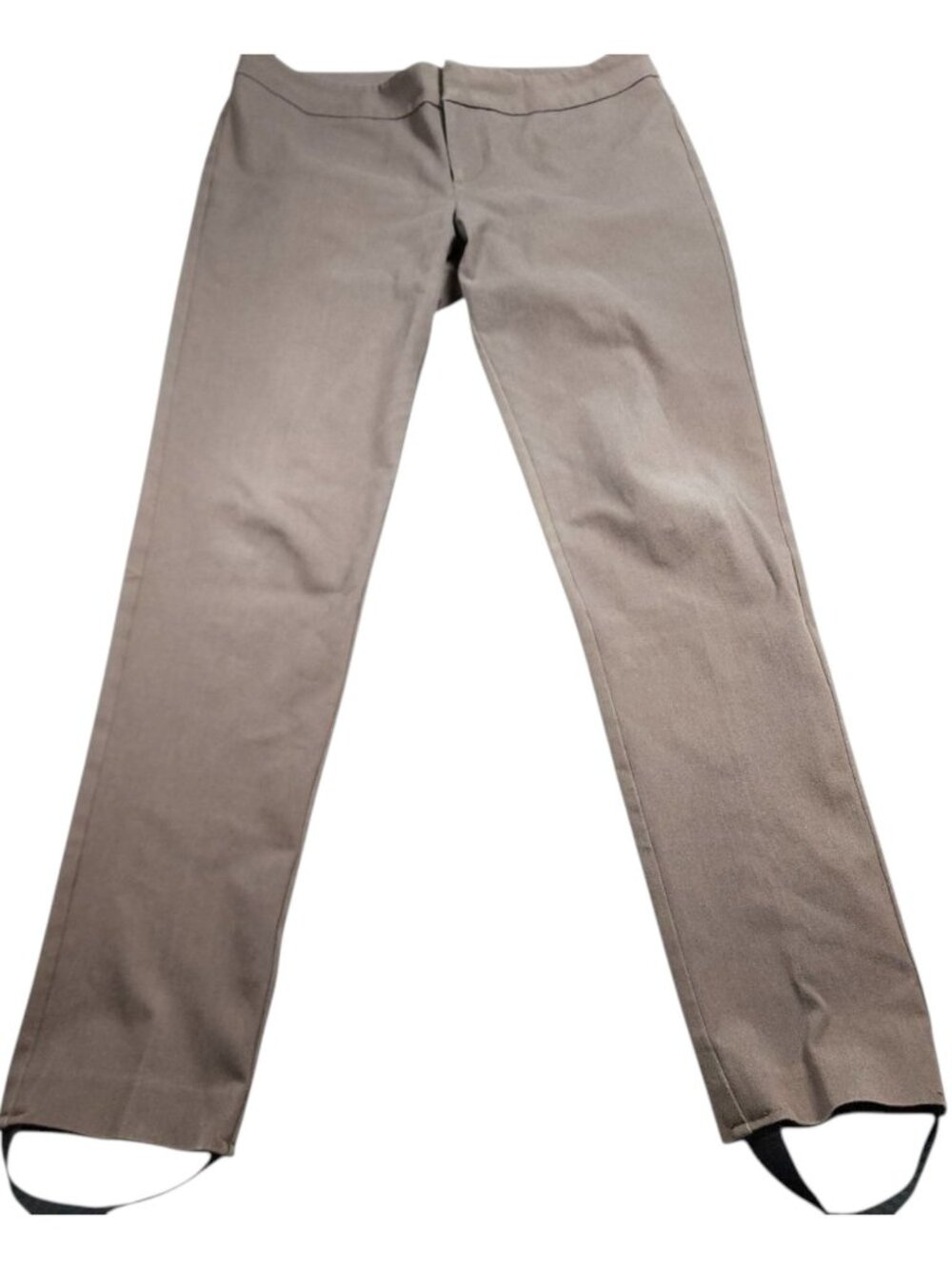 Ecru Stirrup Pants Slim Leg Stretch Taupe Brown Size 10